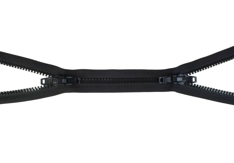 YKK VISLON Profilreißverschlüsse 10 mm 10 V nicht teilbar X-form schwarz