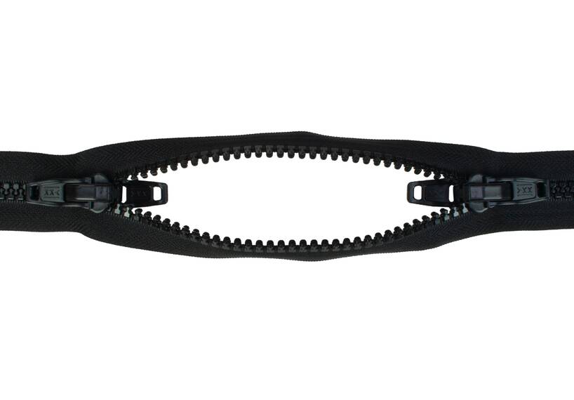 YKK VISLON Profilreißverschlüsse 8,6 mm 10 V nicht teilbar O-form schwarz