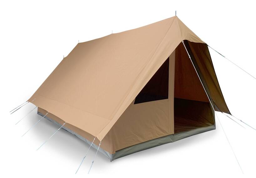 Gruppenzelt  Patrouille 6 SUPER mit festem Boden Campshield flammhemmend, Olive Green