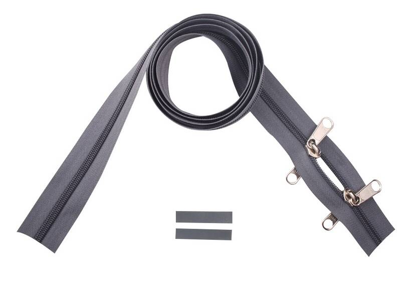 YKK Reißverschlüsse 5 mm nicht teilbar O-form dunkelgrau