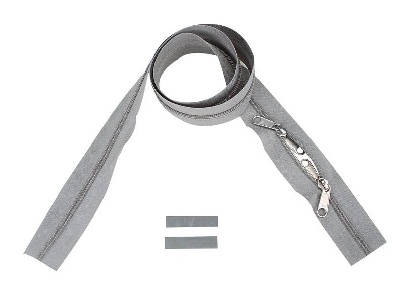 YKK Reißverschlüsse 5 mm nicht teilbar O-form leichtgrau