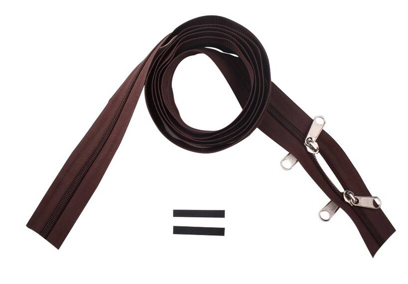 YKK Reißverschlüsse 8 mm nicht teilbar O-form braun
