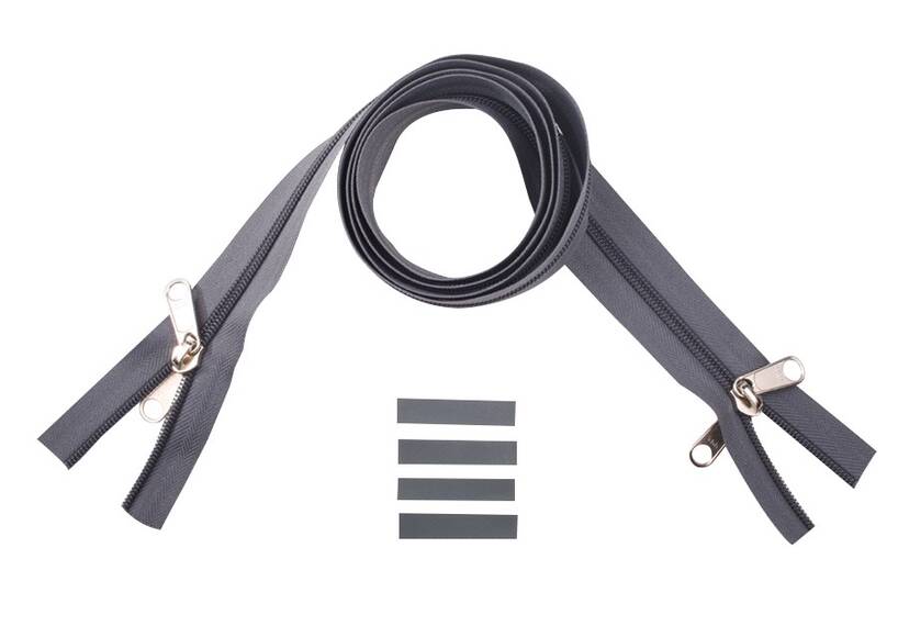 YKK Reißverschlüsse 5 mm nicht teilbar X-form, dunkelgrau