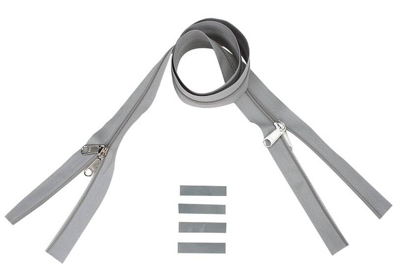 YKK Reißverschlüsse 5 mm nicht teilbar X-form, leichtgrau