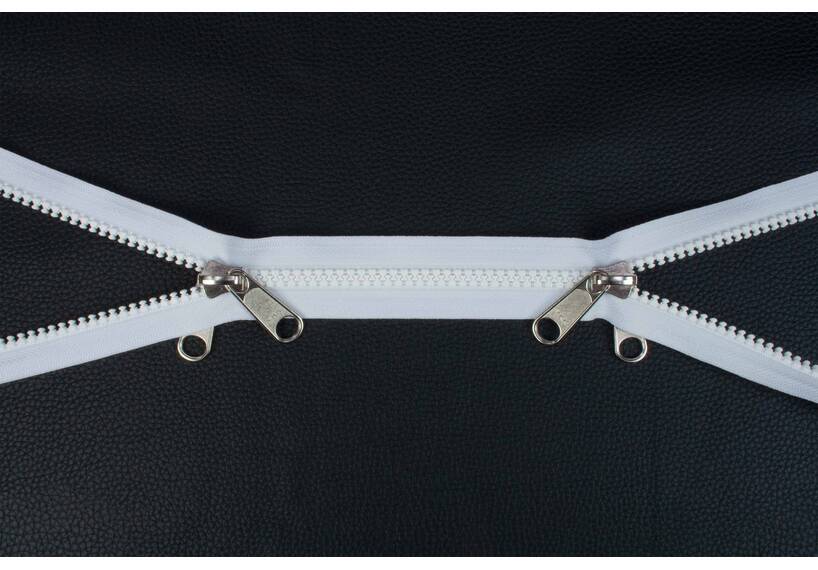 YKK VISLON Profilreißverschlüsse 8,6 mm 10 V nicht teilbar X-form weiß