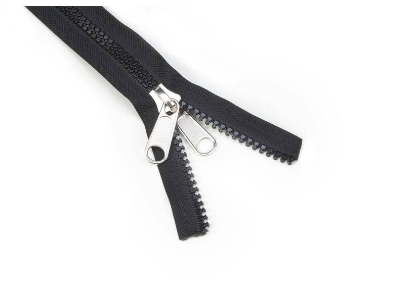 YKK VISLON Profilreißverschlüsse 8,6 mm 10V nicht teilbar schwarz mit Metallschieber