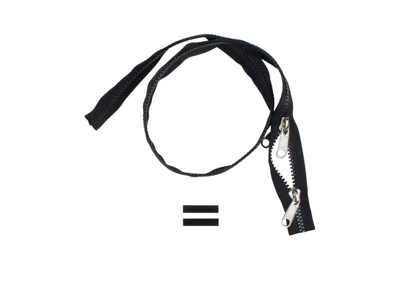 YKK VISLON Profilreißverschlüsse 8,6 mm 10 V nicht teilbar O-form schwarz