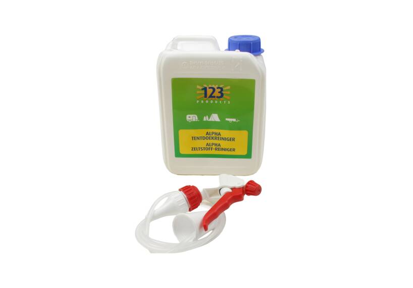 123 Products Alpha Verdeckreiniger für alle Arten von Zeltstoffen, 2,5 Liter