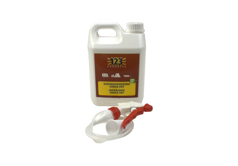 123 Products Omega Dry Imprägnier, um Zeltstoff zu imprägnieren, 2,5 Liter