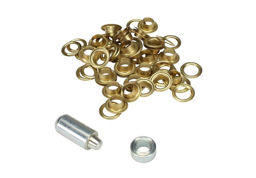 Satz ESVO Ösen Ø 10 mm messing, 25 Stück