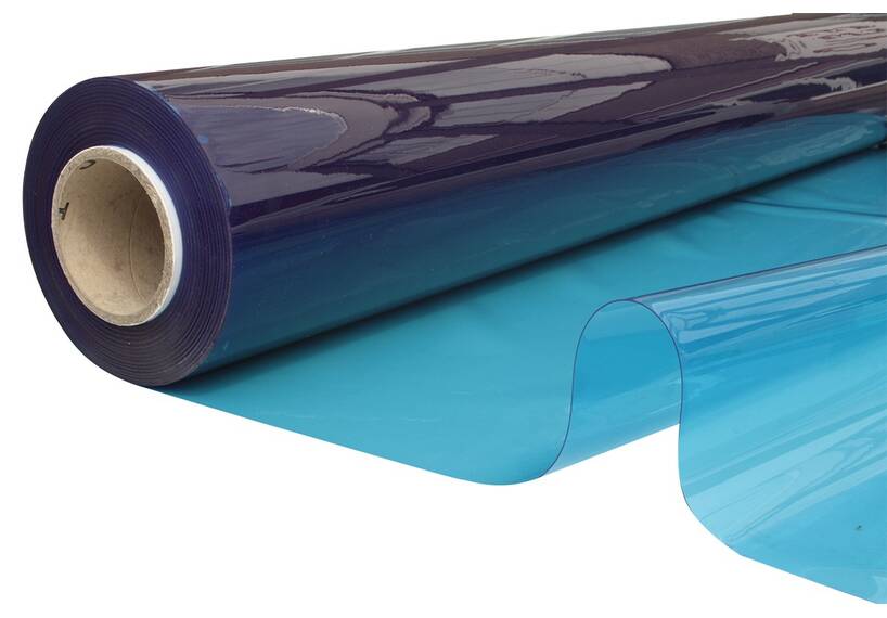 Transparant Zeltfensterfolie FR 140 cm, 0,60 mm, blauw