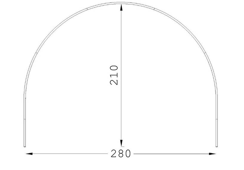ESVO Bogengestänge vorgebogende Aluminium 280-300 cm