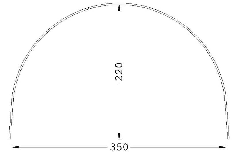 ESVO Bogengestänge vorgebogende Aluminium 350-370 cm