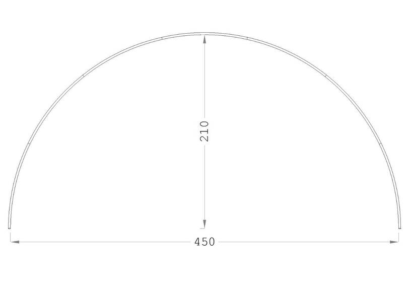 ESVO Bogengestänge vorgebogende Aluminium 450 cm