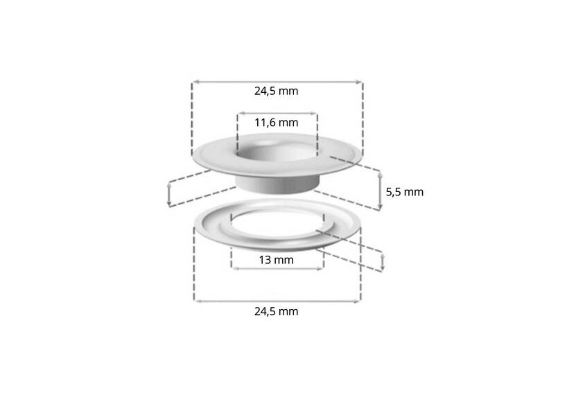 Set ESVO zeilringen 10 mm koper