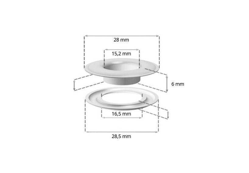 Set ESVO zeilringen 10 mm koper
