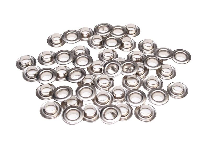 Satz ESVO Ösen Ø 10 mm vernickelt, 50 Stück